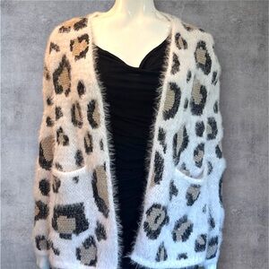 NWT LOVE EVER AFTER by Chico -women ‘s sweater-cardigan SZ S, wildcat-Ivory/Blk